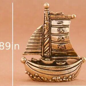 Dragon Boat with Sail, Auspicious Symbol Of Success - NEW -1.89 in L x 1.61 in W